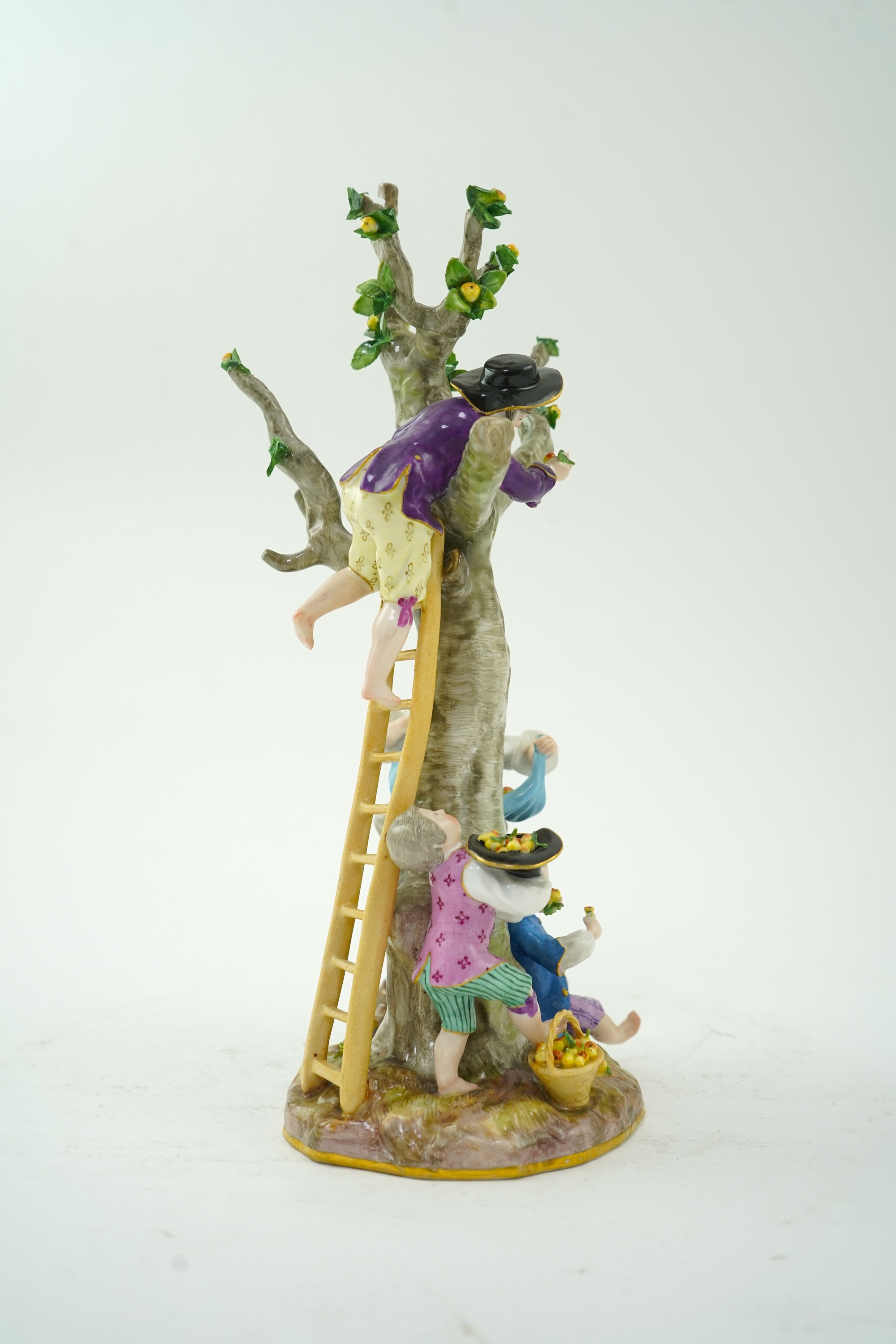 A Meissen group of apple pickers, 19th century